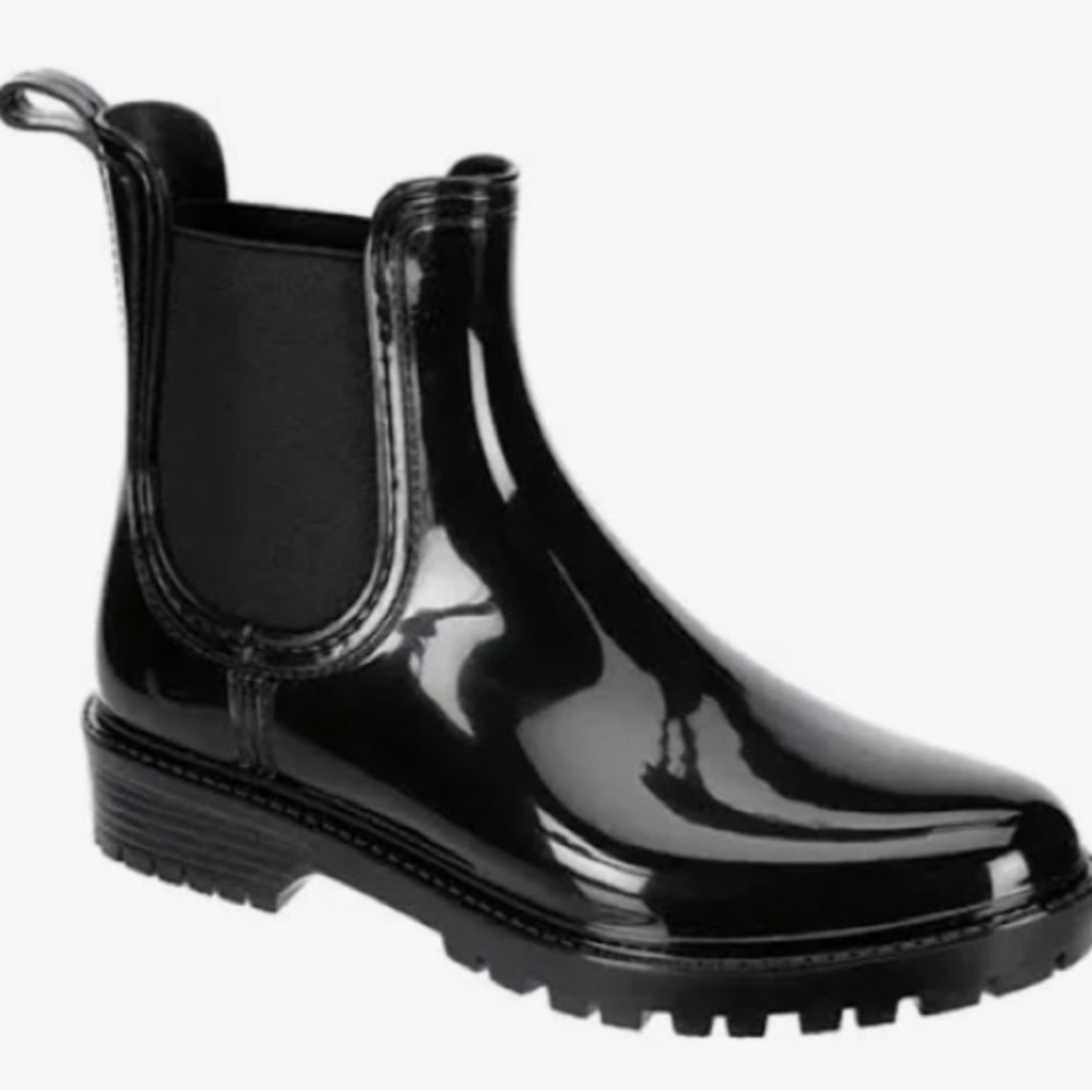 New Women Black short rain boots size 9